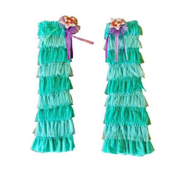 DISNEY Little Mermaid Ariel Sparkly Leg Warmers Girls S 4-6 Halloween Dress Ups - Picture 1 of 7
